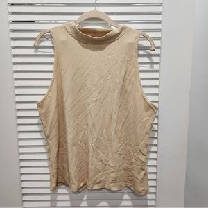 Old Navy Mock Turtleneck Cream Ribbed Top XXL